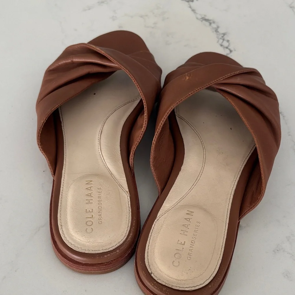 Cole Haan Women's Tan Leather Mules - Picture 4 of 7
